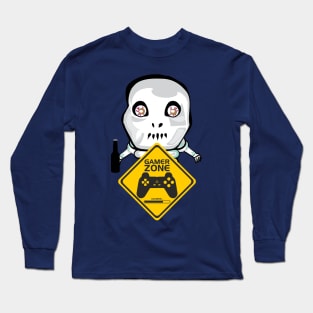 Gamer-skeleton with beer Long Sleeve T-Shirt